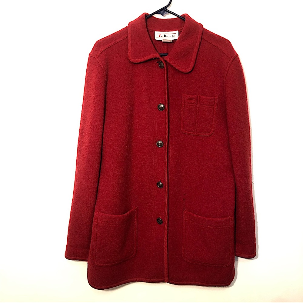 Talbots red vintage pea coat